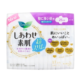 Kao Laurier Happy Bare Skin 25Cm For Daytime With Wings 17 Pieces